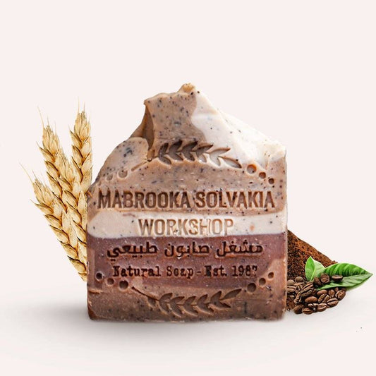 Mabrooka Coffee & Wheat Germ Natural Soap| Moisturize & Exfoliate - Mabrooka Slovakia Soap